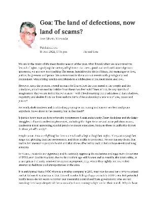Goa: The land of defections, now land of scams?